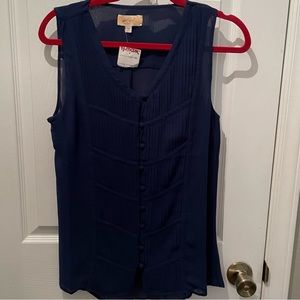 Anthropologie (Lost April) Sleeveless Blouse Medium Blue